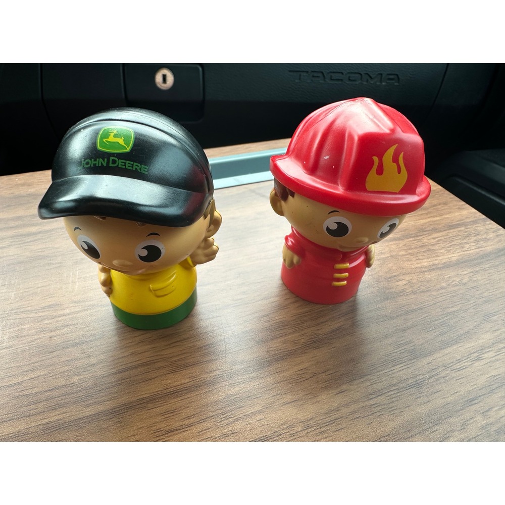 John Deere Farmer and Firefighter Plastic Toy Figures Set of 2 Kids Chunky Toys